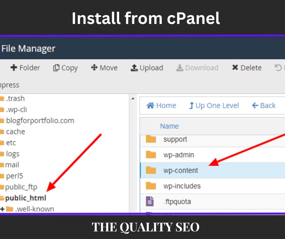 Install from cPanel
