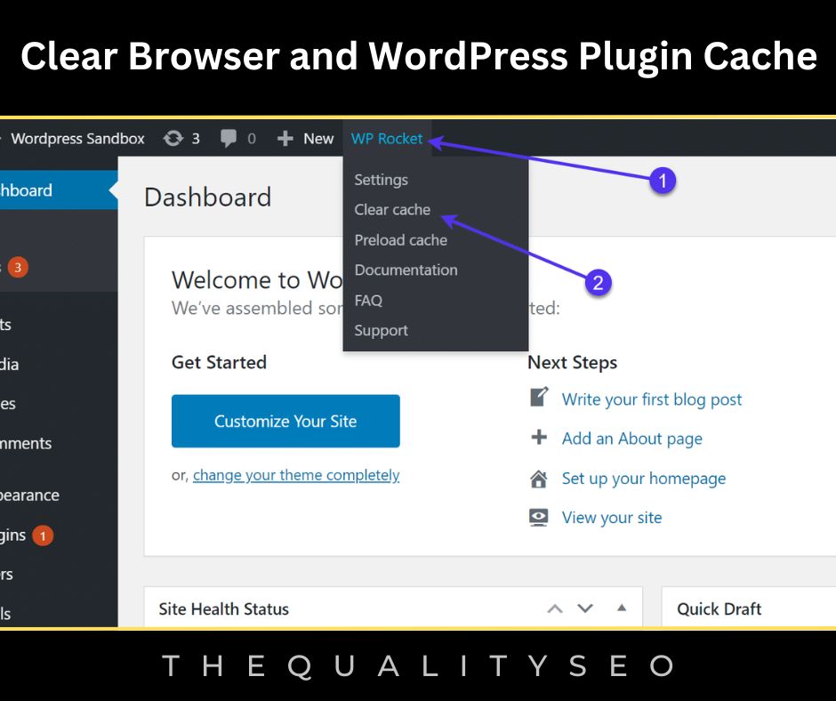 Clear Browser and WordPress Plugin Cache
