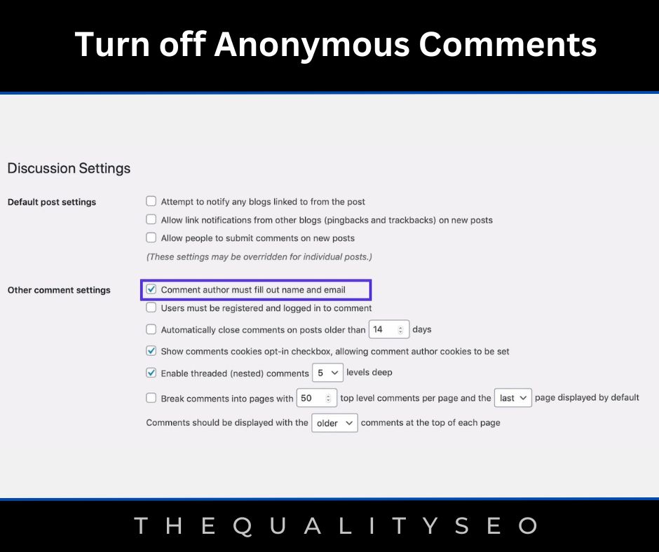 Turn off Anonymous Comments