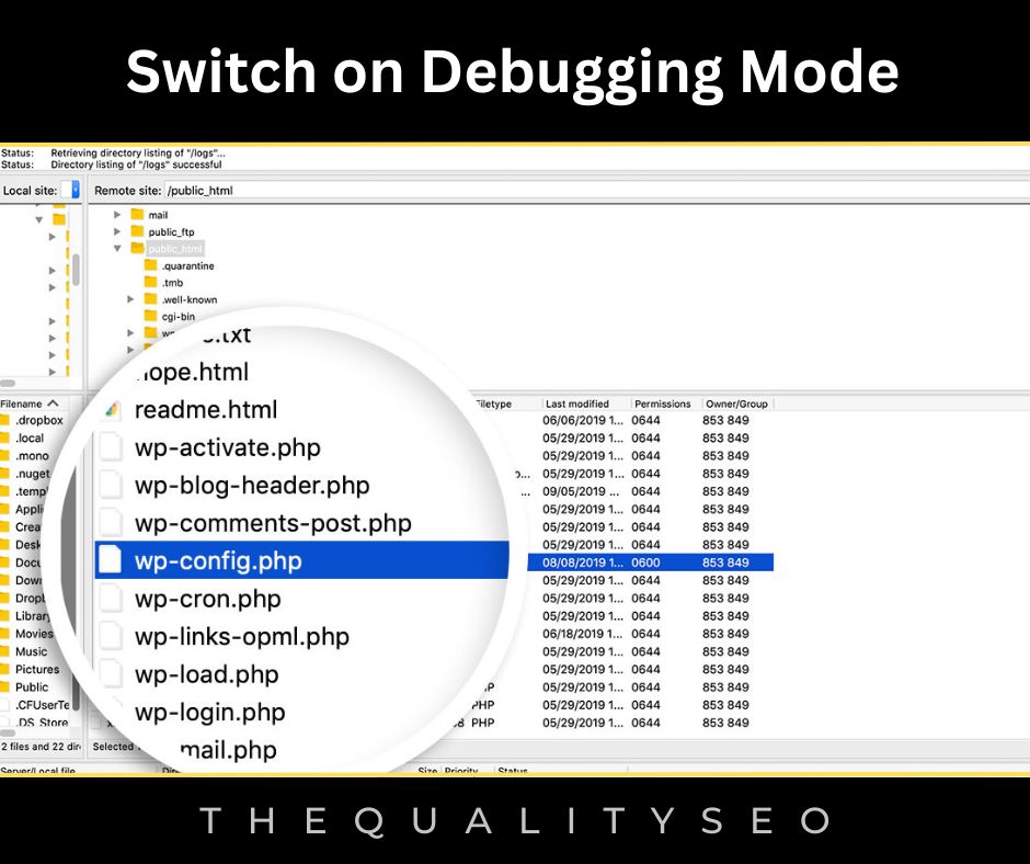 Switch on Debugging Mode