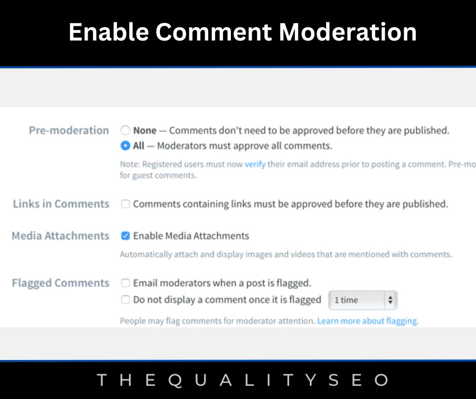 Enable Comment Moderation