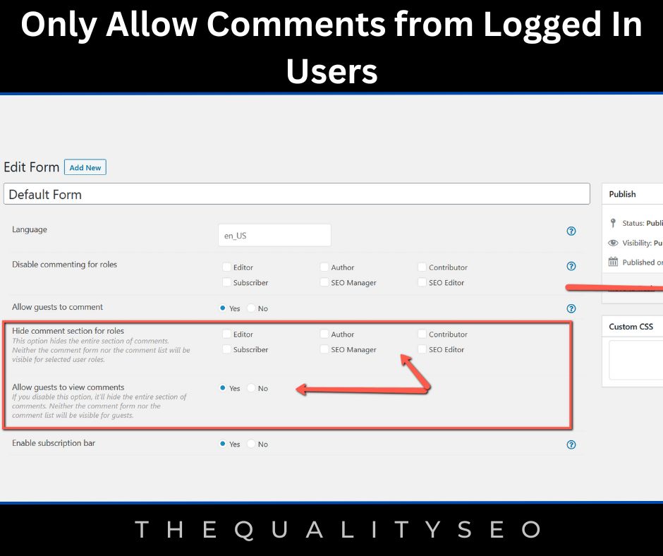 Only Allow Comments from Logged In Users