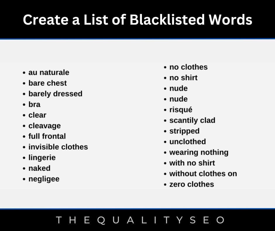Create a List of Blacklisted Words