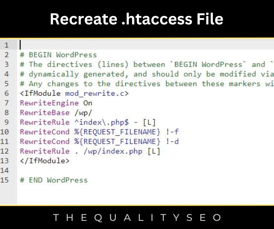 Recreate .htaccess File