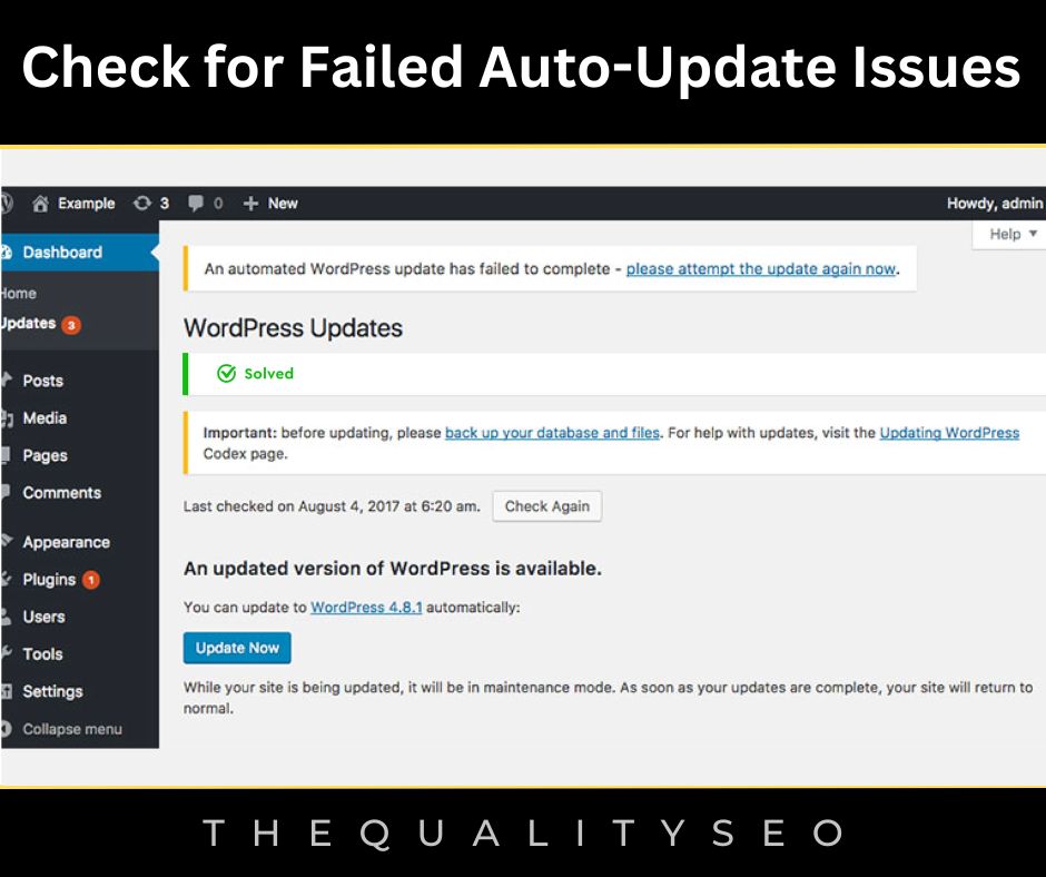Check for Failed Auto-Update Issues
