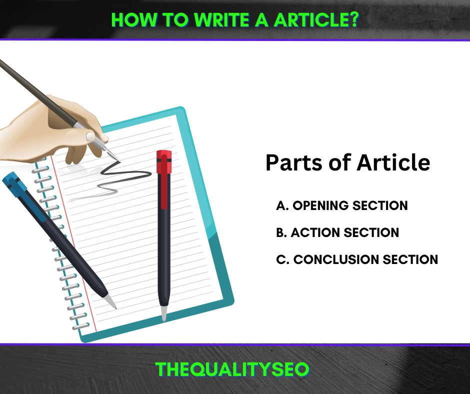 a. Opening Section b. Action Section c. Conclusion Section