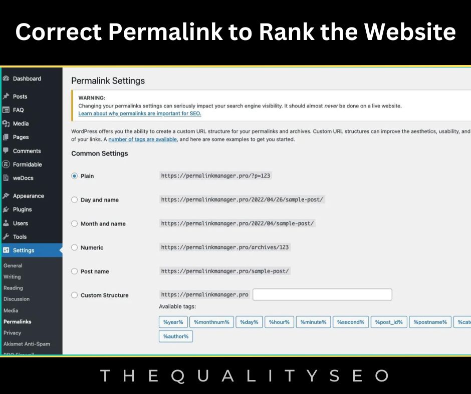 Correct Permalink to Rank the Website