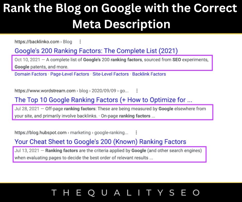 Rank the Blog on Google with the Correct Meta Description
