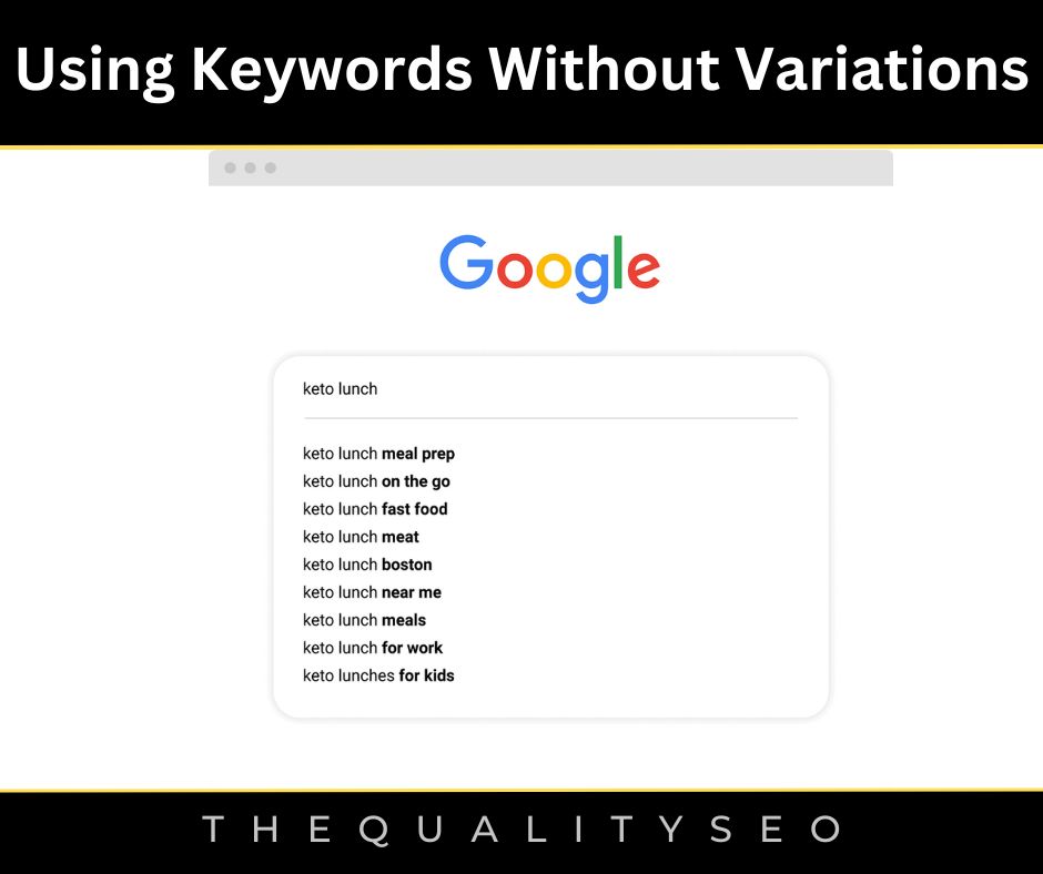 Using Keywords Without Variations