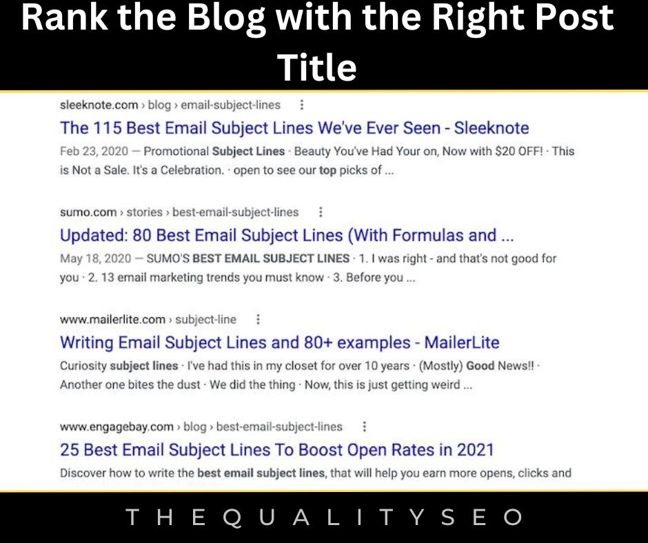 Rank the Blog with the Right Post Title