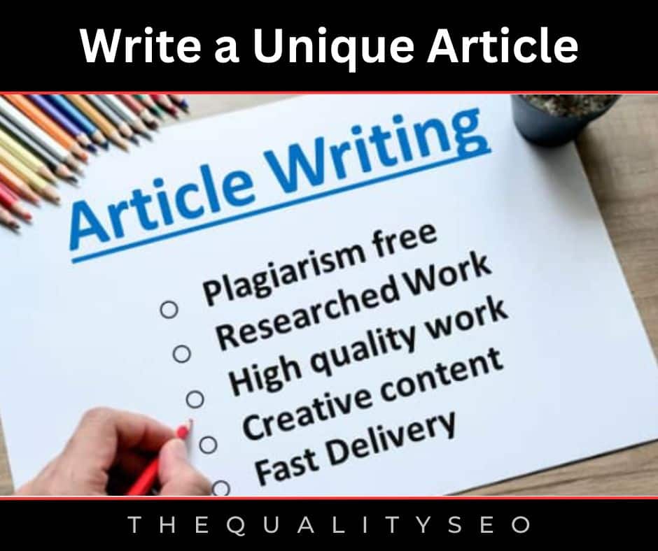 Write a Unique Article